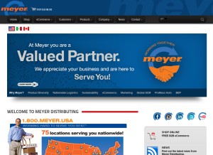 How meyerdistributing.com looks like on a tablet such as an iPad.