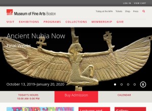 How mfa.org looks like on a tablet such as an iPad.