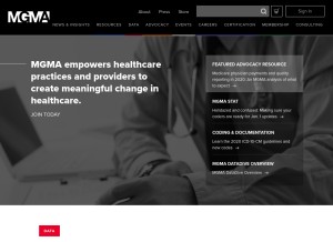 How mgma.com looks like on a tablet such as an iPad.