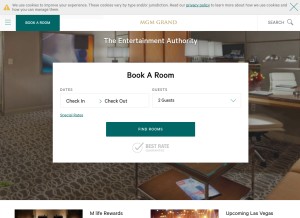 How mgmgrand.com looks like on a tablet such as an iPad.