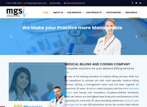 How mgsionline.com looks like on a tablet such as an iPad.