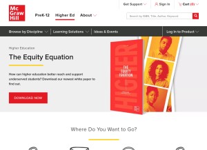 How mhcampus.com looks like on a tablet such as an iPad.