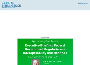 How mhealthintelligence.com looks like on a tablet such as an iPad.