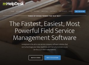 How mhelpdesk.com looks like on a tablet such as an iPad.