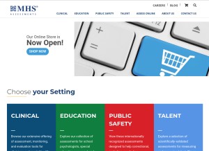How mhs.com looks like on a tablet such as an iPad.