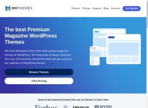 How mhthemes.com looks like on a tablet such as an iPad.