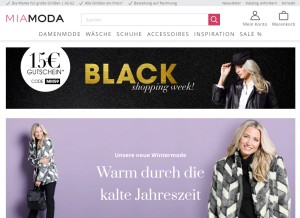 How mia-moda.de looks like on a tablet such as an iPad.