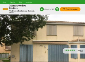 How miami-accordionshutters.com looks like on a tablet such as an iPad.