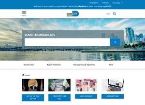 How miamidade.gov looks like on a tablet such as an iPad.