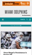 How miamidolphins.com looks like on a mobile device such as an iPhone.