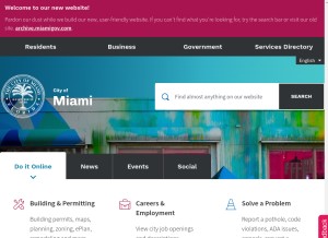 How miamigov.com looks like on a tablet such as an iPad.