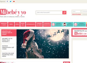 How mibebeyyo.com looks like on a tablet such as an iPad.