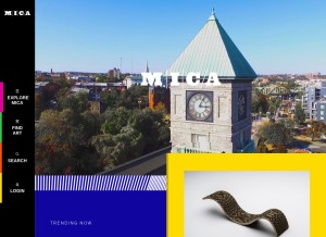 How mica.edu looks like on a tablet such as an iPad.