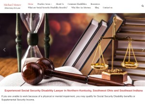 How michaelmoncelaw.com looks like on a tablet such as an iPad.