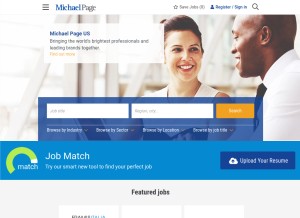 How michaelpage.com looks like on a tablet such as an iPad.