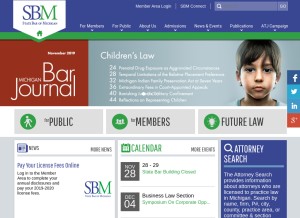 How michbar.org looks like on a tablet such as an iPad.