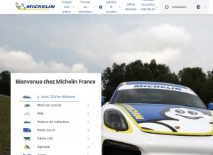 How michelin.fr looks like on a tablet such as an iPad.