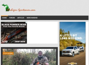 How michigan-sportsman.com looks like on a tablet such as an iPad.