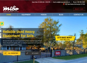 How micoequipment.com looks like on a tablet such as an iPad.