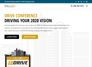 How microdinc.com looks like on a tablet such as an iPad.