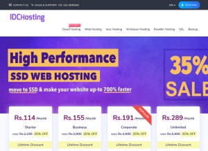 How microhost.in looks like on a tablet such as an iPad.