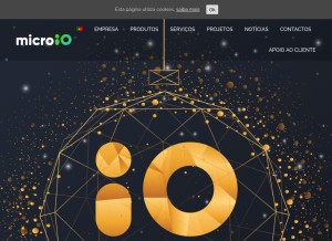 How microio.pt looks like on a tablet such as an iPad.