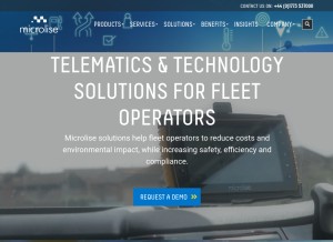 How microlise.com looks like on a tablet such as an iPad.