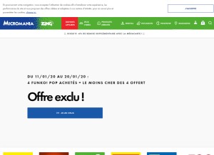 How micromania.fr looks like on a tablet such as an iPad.