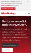 How microstrategy.com looks like on a mobile device such as an iPhone.