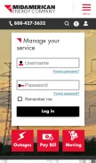 How midamerican.com looks like on a mobile device such as an iPhone.