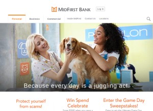 How midfirst.com looks like on a tablet such as an iPad.