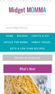 How midgetmomma.com looks like on a mobile device such as an iPhone.