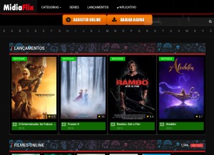 How midiaflixhd.net looks like on a tablet such as an iPad.