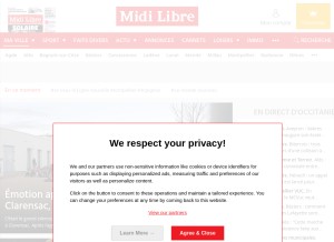 How midilibre.fr looks like on a tablet such as an iPad.