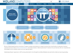 How midlandcomputers.com looks like on a tablet such as an iPad.