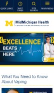 How midmichigan.org looks like on a mobile device such as an iPhone.