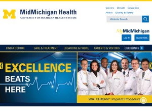How midmichigan.org looks like on a tablet such as an iPad.