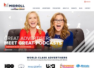 How midroll.com looks like on a tablet such as an iPad.