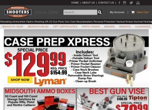 How midsouthshooterssupply.com looks like on a tablet such as an iPad.