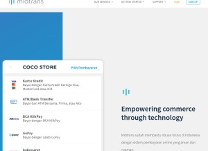 How midtrans.com looks like on a tablet such as an iPad.