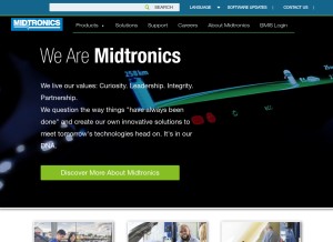 How midtronics.com looks like on a tablet such as an iPad.