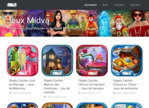 How midva.games looks like on a tablet such as an iPad.