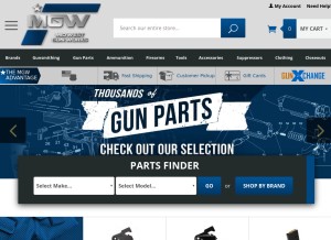 How midwestgunworks.com looks like on a tablet such as an iPad.