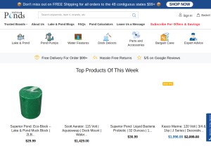 How midwestponds.com looks like on a tablet such as an iPad.