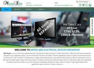 How mierepair.com looks like on a tablet such as an iPad.