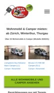 How miet-camper.ch looks like on a mobile device such as an iPhone.