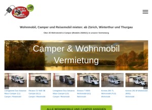 How miet-camper.ch looks like on a tablet such as an iPad.