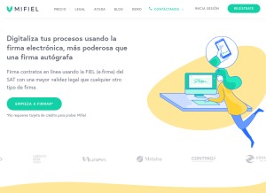 How mifiel.com looks like on a tablet such as an iPad.