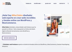 How mihaidobre.com looks like on a tablet such as an iPad.