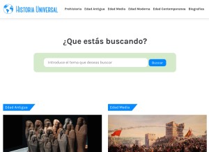How mihistoriauniversal.com looks like on a tablet such as an iPad.